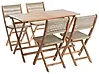 Gartenmöbel Set 4-Sitzer PROSSEDI Akazienholz Beige