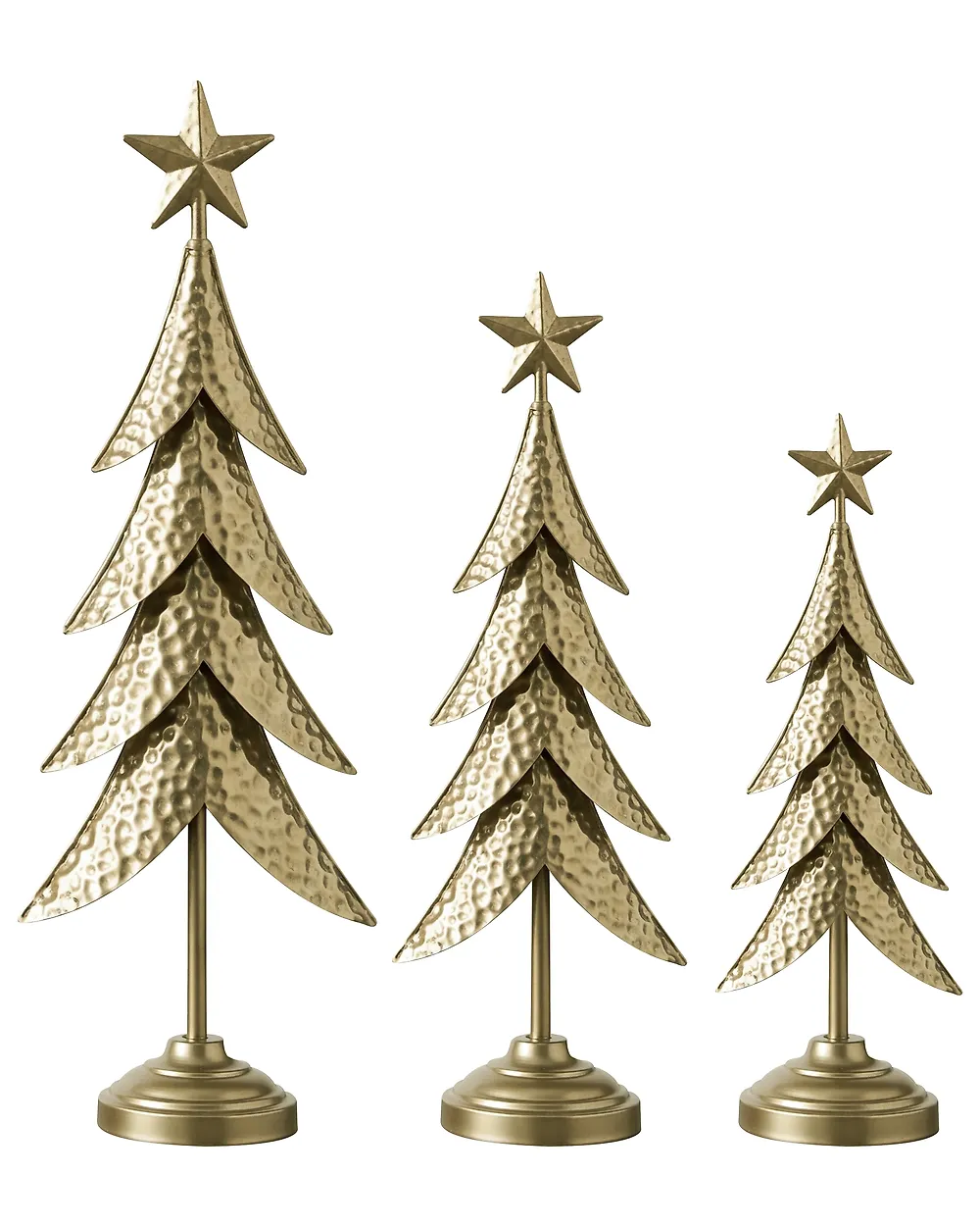 Dekofiguren 3er Set NAGU 43/48/53 cm Weihnachtsbaum Gold