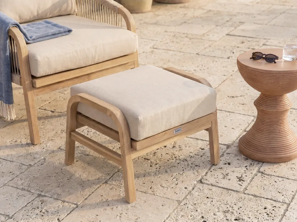 Garten Fußhocker SUMBA Akazienholz Hellbraun