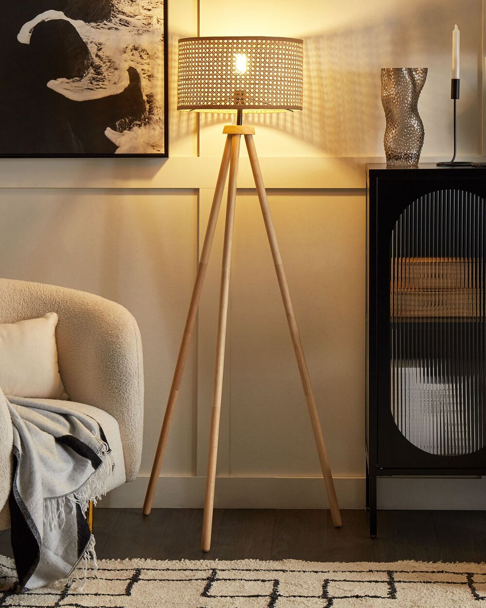 Floor Lamp PENTON Rattan Natural