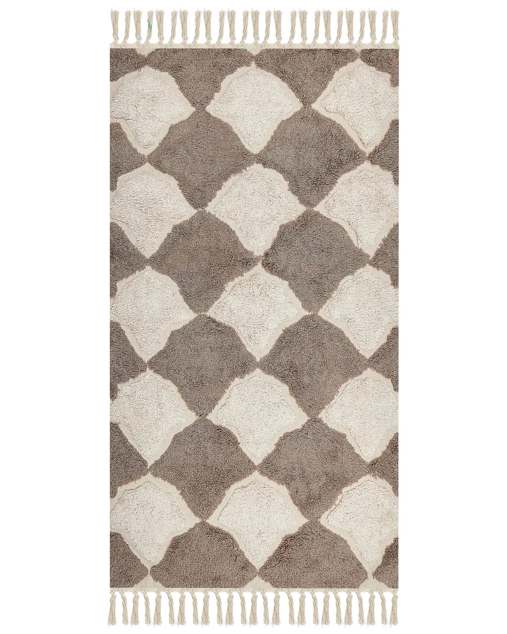 Cotton Area Rug Brown and Beige SINOP Various Sizes
