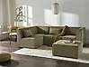 Modul Ecksofa 4-Sitzer LEMVIG mit Ottomane Cord Grün rechtsseitig