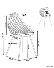 Set of 2 Dining Chairs CANTON White_802921