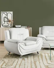 Armchair LEIRA Faux Leather White_1058881