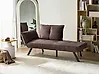 Left-Hand Chaise Longue ROCAMADOUR Fabric Brown