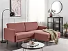 Corner Sofa BREDA Fabric Pink Left Hand