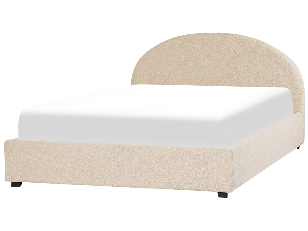 Bett mit Stauraum VAUCLUSE Bouclé Beige 140 x 200 cm_837391