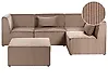 Modul Ecksofa 4-Sitzer LEMVIG mit Ottomane Cord Dunkelbeige linksseitig