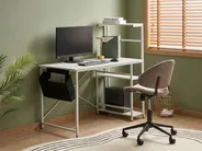 Schreibtisch ARAMINGO 120 cm 60 cm mit Stauraum Weiß_1044317