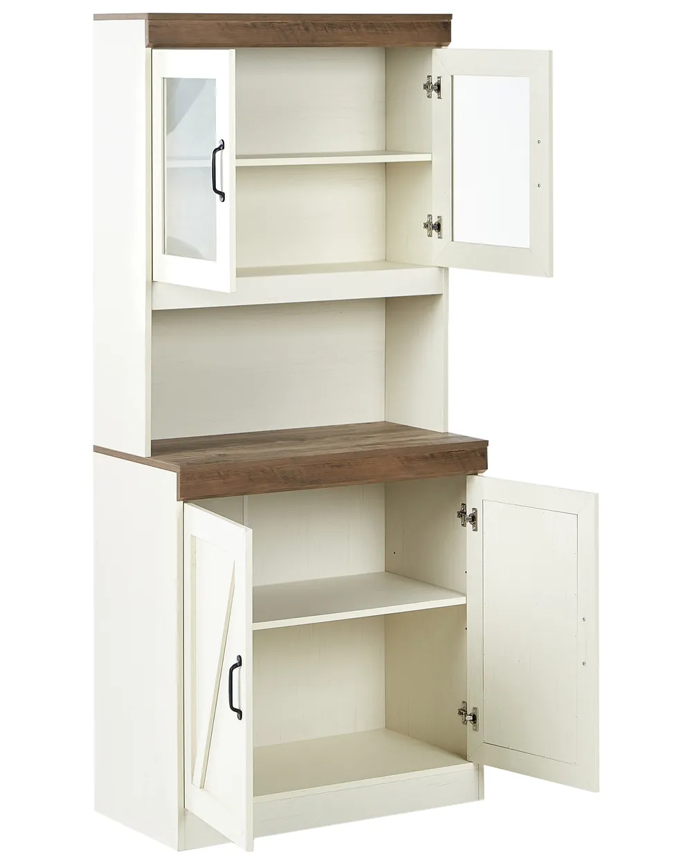 Glass Display Cabinet KALBARRI 80 cm Brown/ White_963509