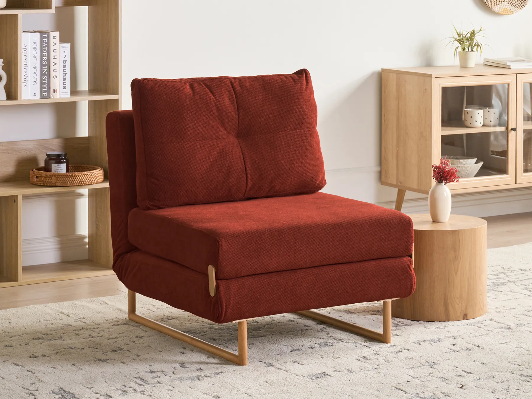 1-Sitzer Schlafsofa JERSLEV Stoff Rot_1009934