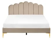 Bed Velvet SAUVIAN 160 x 200 cm (EU King Size) Taupe_1014551