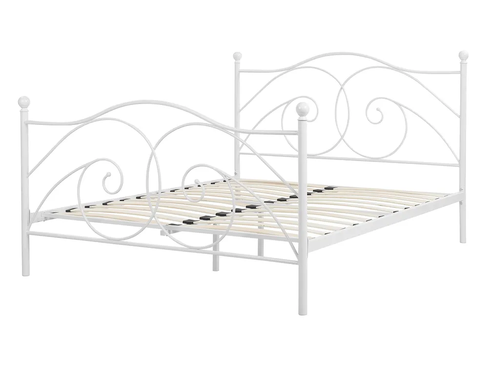 Bett mit Lattenrost Metall DINARD 140 x 200 cm Weiß_765207