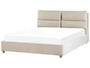 Postelja s prostorom za shranjevanje BATILLY Žamet Svetlo bež 160 x 200 cm_830107