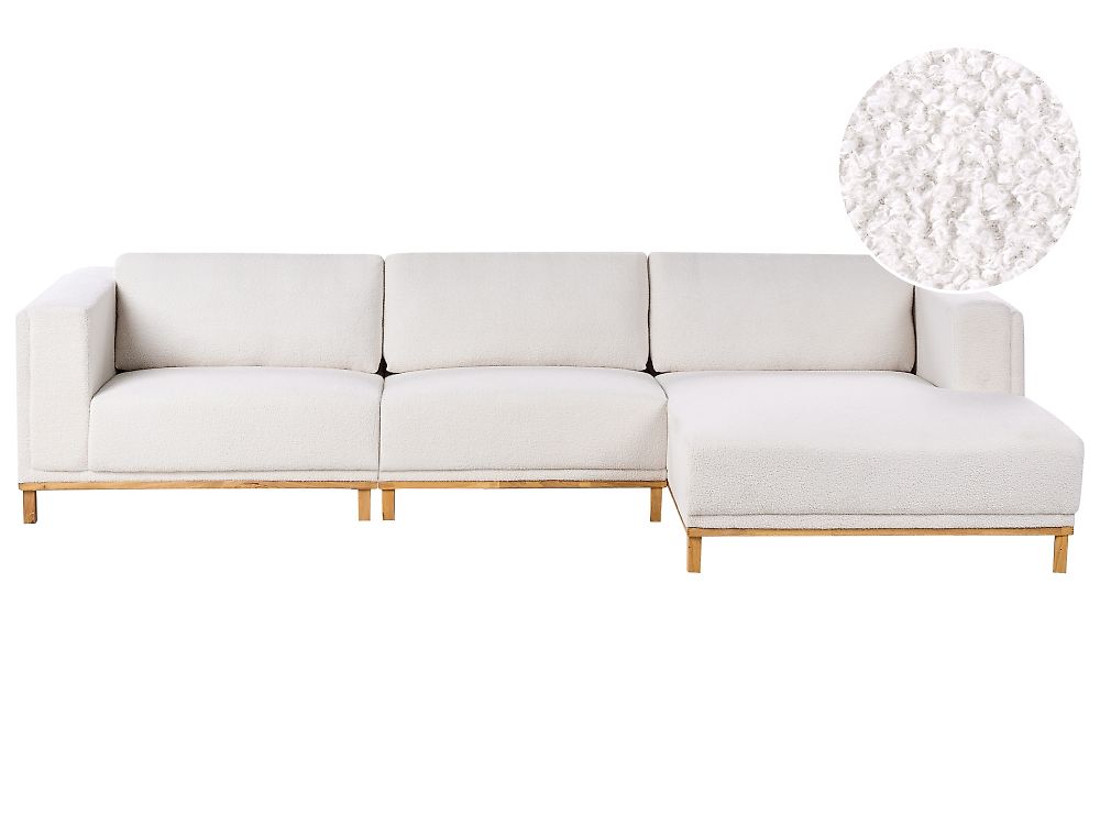 Corner Sofa VENG Fabric Off-White Left Hand
