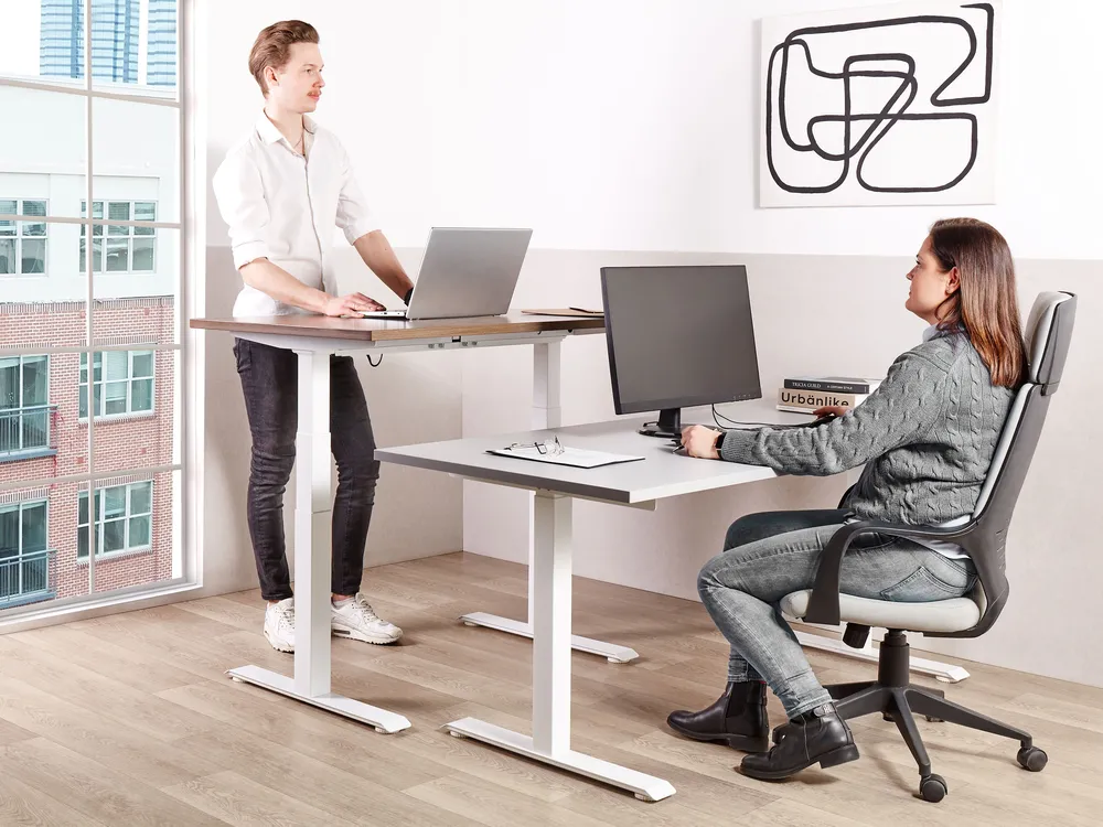 Electric Adjustable Standing Desk DESTINES 120 cm 72 cm Grey/ White_1080564