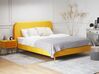 Bett mit Lattenrost Samtstoff FLAYAT 160 x 200 cm Gelb