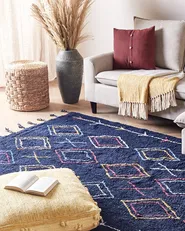 Teppich CORUM Schwarz 160 x 230 cm Baumwolle_839489