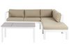 Garten Ecksofa mit Tisch 5-Sitzer MESSINA Metall Sandbeige linksseitig