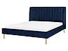 Bett mit Lattenrost Samtstoff MARVILLE 160 x 200 cm Marineblau