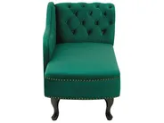Rechtsseitige Chaiselongue NIMES Samtstoff Grün_805960