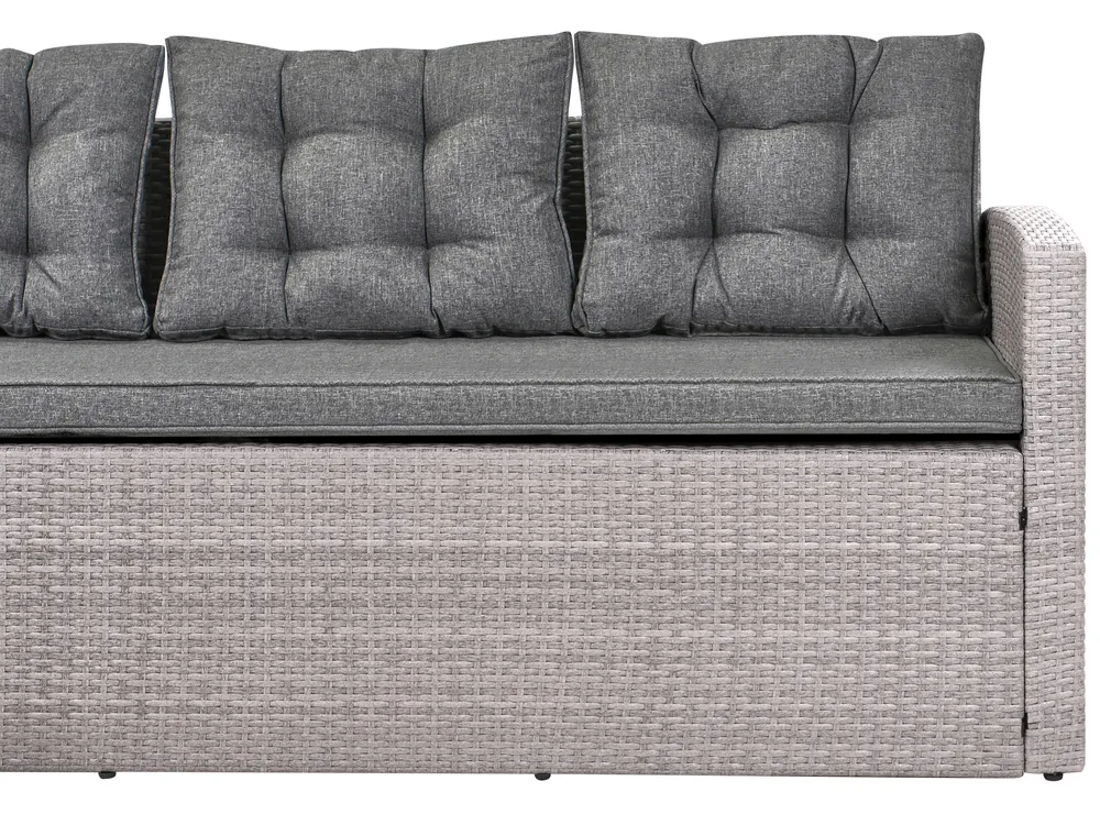 Garten Ecksofa 8-Sitzer VITERBO Polyrattan Grau_988450