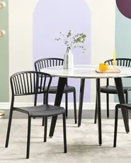 Gartenstuhl 4er Set GELA Schwarz_862700