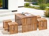 Gartenmöbel Set mit Hockern 4-Sitzer BELLANO Akazienholz Braun