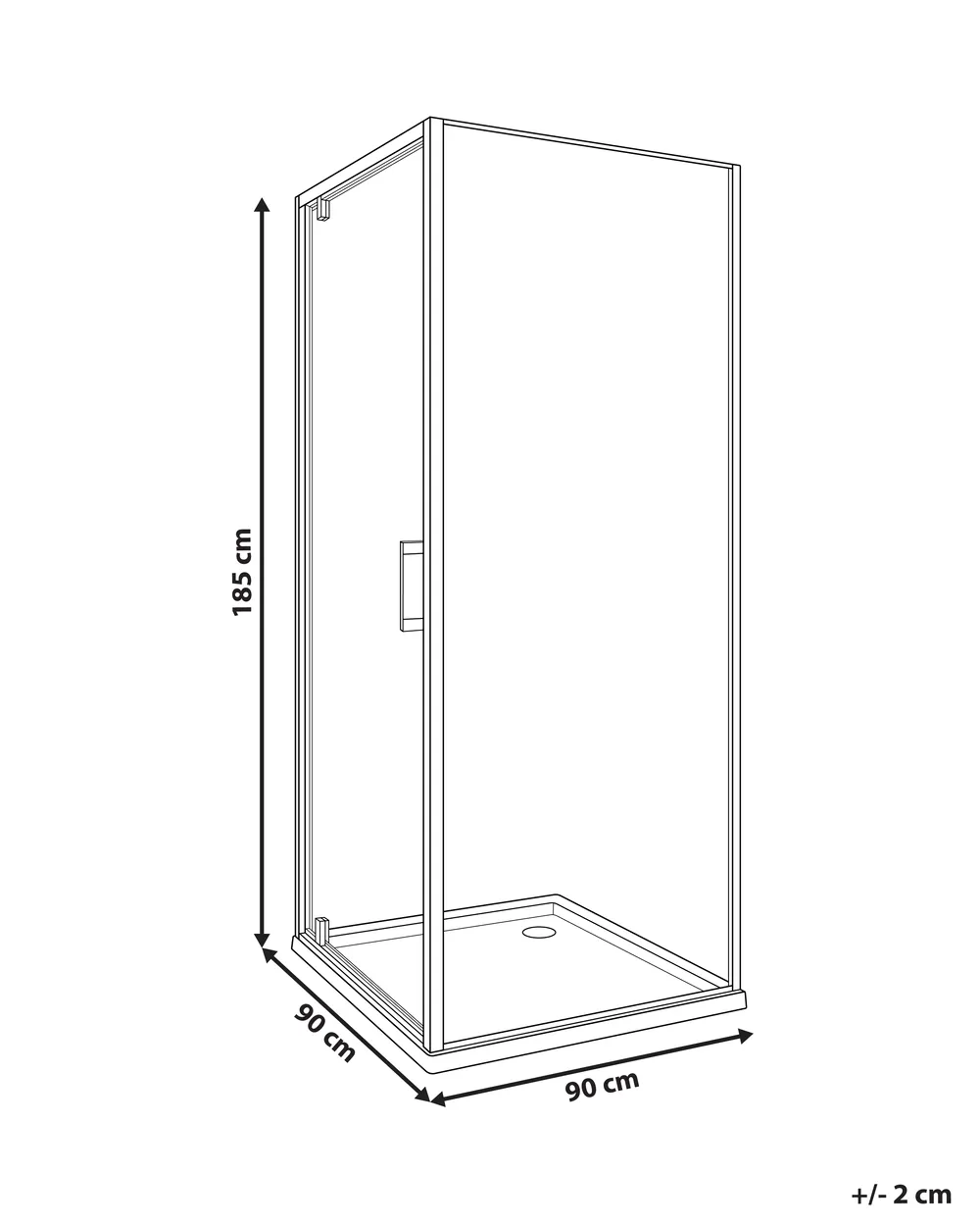 Shower Enclosure DARLI 900 x 900 x 1850 mm Gold_944218