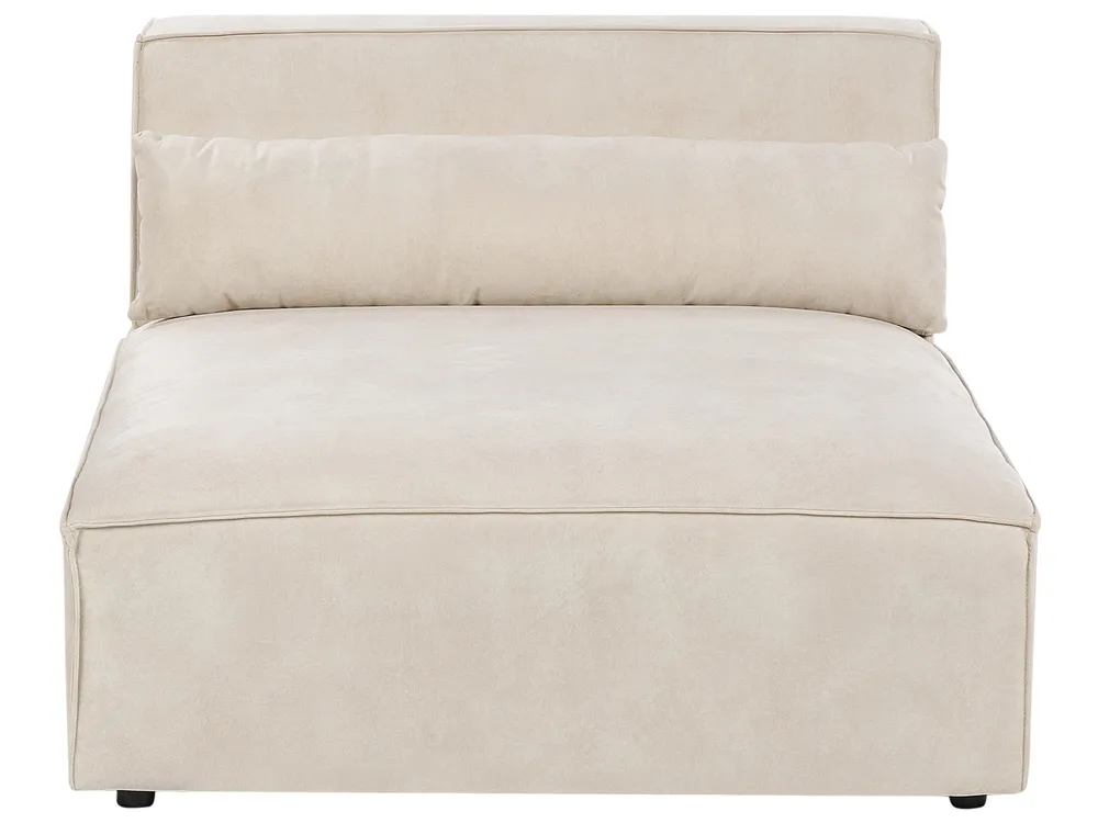 Modul Ecksofa 4-Sitzer HELLNAR mit Ottomane Samtstoff Hellbeige rechtsseitig_911166