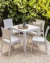 Set of 4 Garden Chairs FOSSANO Synthetic Material White
