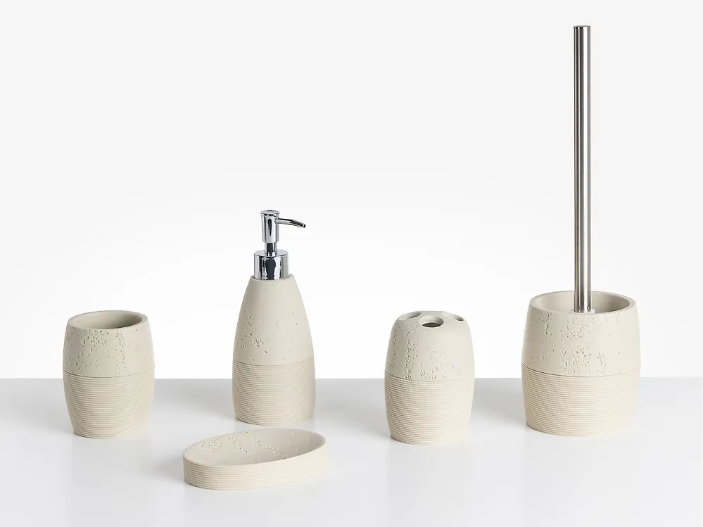 Badaccessoires Set 5-teilig YARAPA Hellbeige