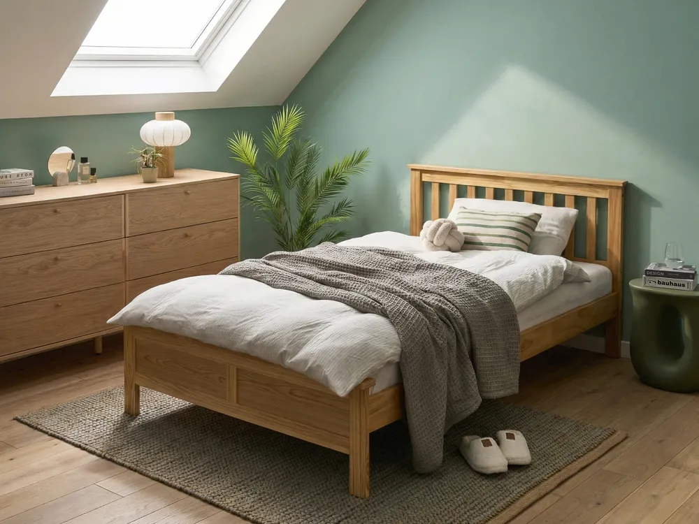 Bett mit Lattenrost Kiefernholz MAYENNE 120 x 200 cm Hellbraun