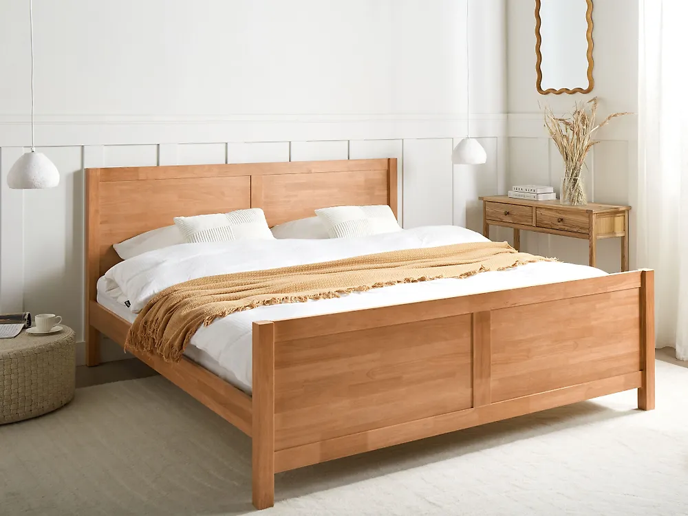 Bett mit Lattenrost Holz CHAMPAGNAT 180 x 200 cm Hellbraun_1176476