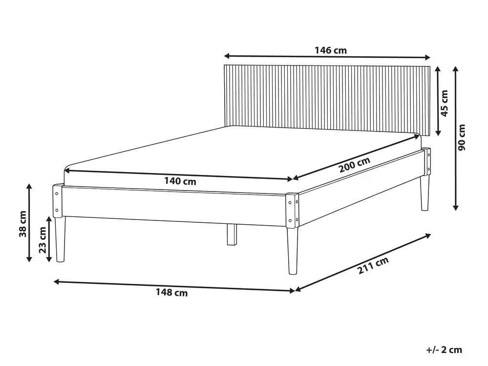 Bett mit Lattenrost Kiefernholz AMBAZAC 140 x 200 cm Hellbraun_1118622
