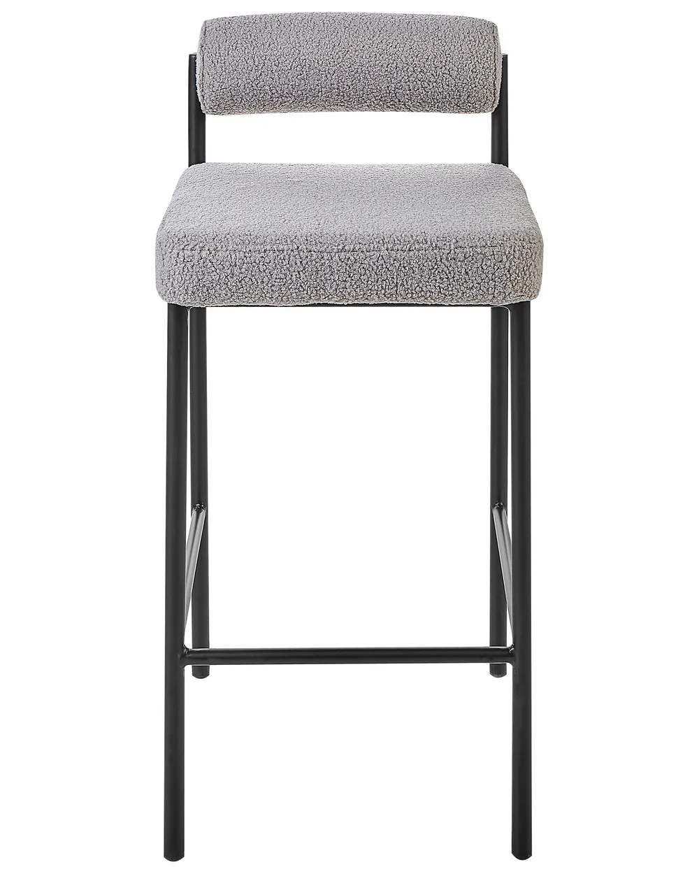 Set mit 2 Barstühlen AMAYA Bouclé Grau_928349