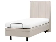 Adjustable Bed Fabric DUKE II 80 x 200 cm (EU Small Single) Light Beige_910501
