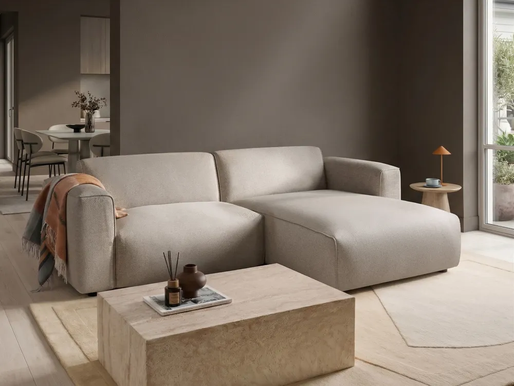 Ecksofa 3-Sitzer FAABORG Stoff Beige linksseitig