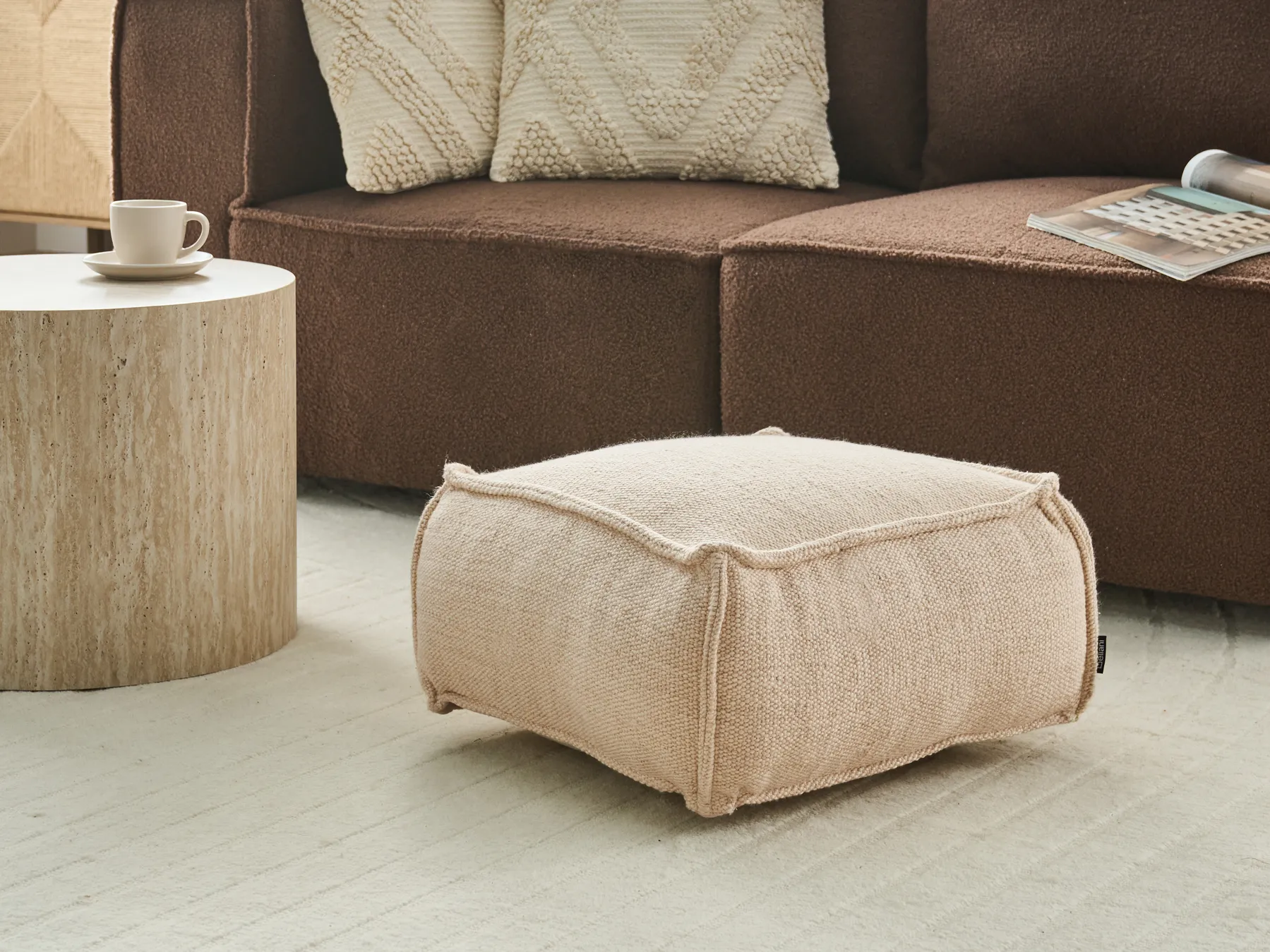 Pouf SHERALI Baumwolle Beige_1063290