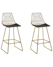 Set mit 2 Barstühlen BISBEE Metall Gold_868485