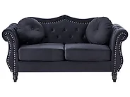 Sofa 2 Seater SKIEN Velvet Black_1171183