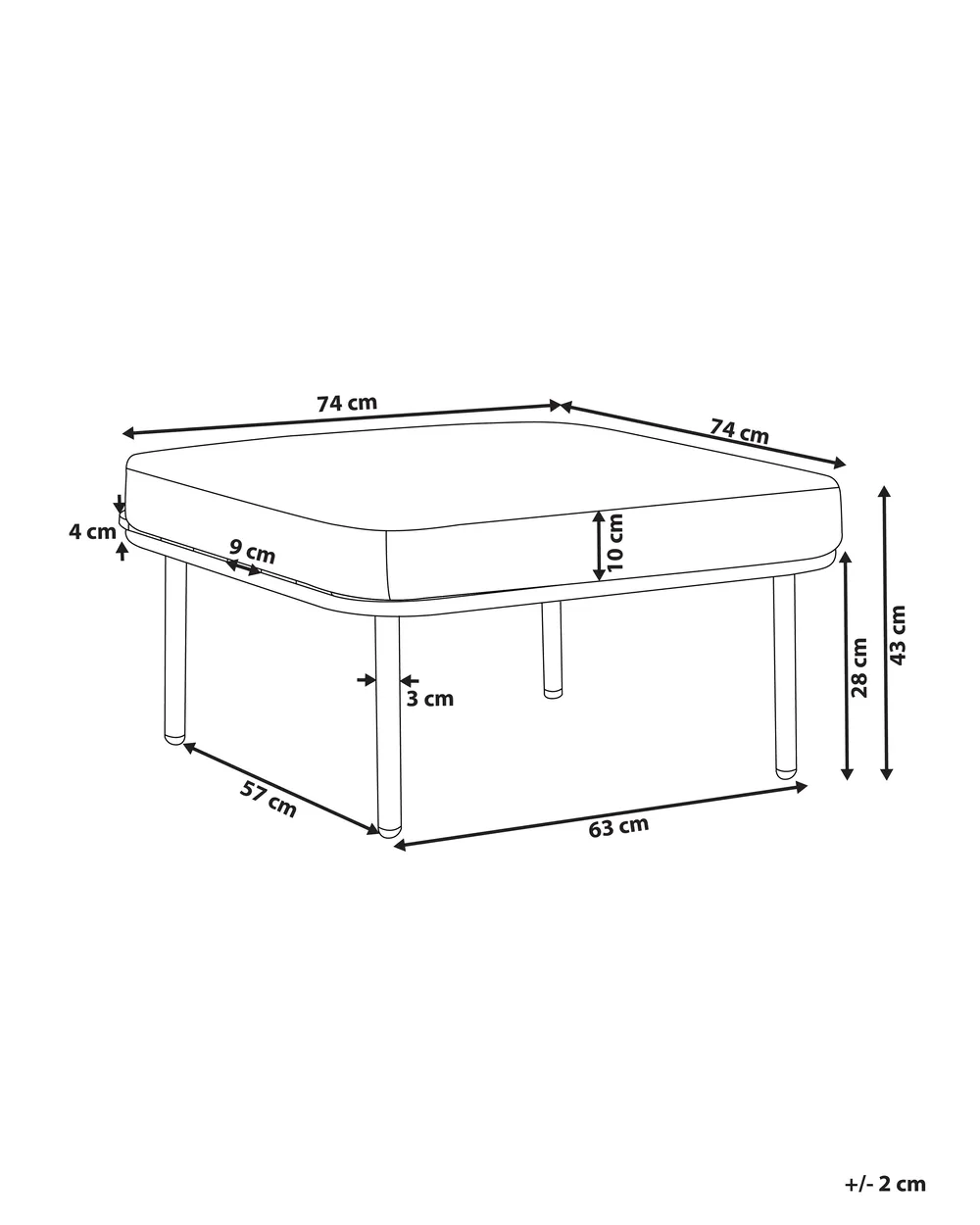 Garten Ottomane SENISE Metall Grau_928023