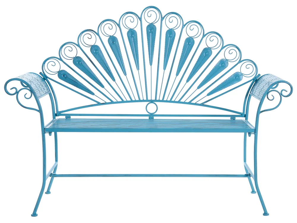Gartenbank PAVIA 146 cm Metall Blau