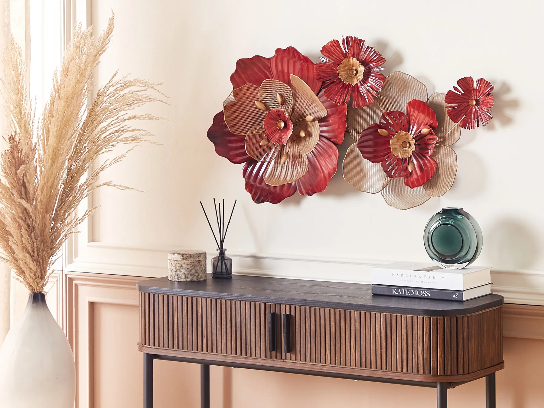 Wandobjekt Blume SCANDIUM Metall 45 cm Rot_843747