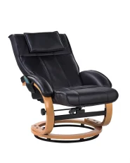 Massage Chair MAJESTIC with Footstool Faux Leather Black_963684