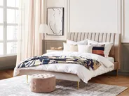 Bett mit Lattenrost Samtstoff MARVILLE 180 x 200 cm Sandbeige_836008
