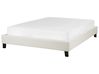 Bed without Headboard Fabric ROANNE 140 x 200 cm (EU Double) Light Beige