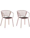Set of 2 Dining Chairs RIGBY Metal Copper