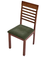 Set of 2 Dining Chairs ORTLEY Wood Dark Brown/ Green_1010671