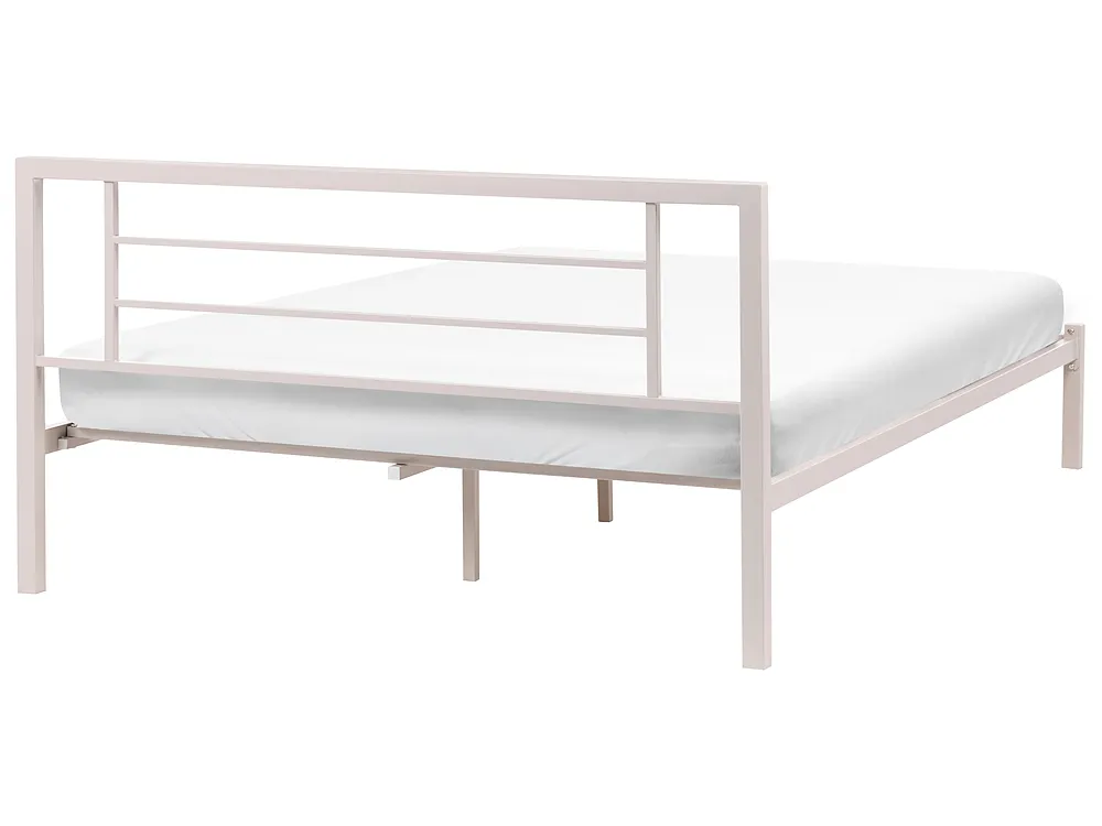 Bed Metal CUSSET 160 x 200 cm (EU King Size) Light Beige_1162083